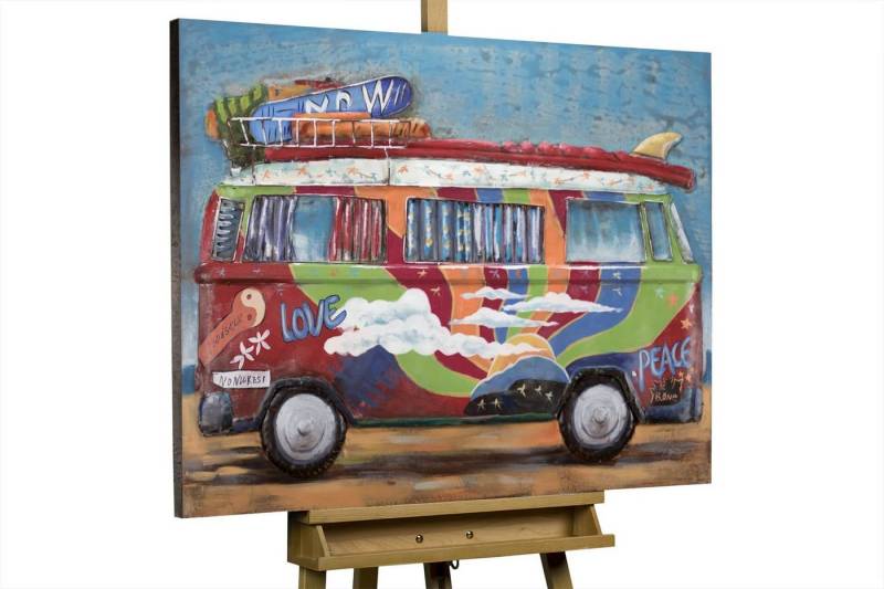 KUNSTLOFT Metallbild Freudige Reiselust 100x75 cm, handgefertiges Wandrelief 3D KUNSTLOFT Metallbild Freudige Reiselust 100x75 cm, handgefertiges Wandrelief 3D von KUNSTLOFT