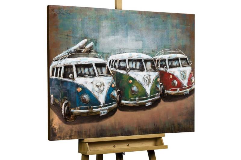 KUNSTLOFT Metallbild Good Old Times 100x70 cm, handgefertiges Wandrelief 3D von KUNSTLOFT