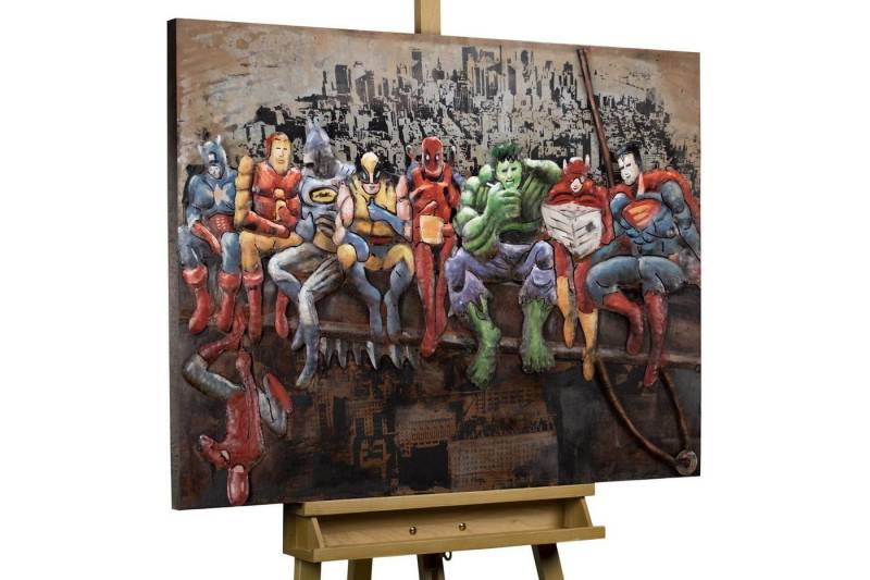 KUNSTLOFT Metallbild Helden der Stadt 100x75 cm, handgefertiges Wandrelief 3D KUNSTLOFT Metallbild Helden der Stadt 100x75 cm, handgefertiges Wandrelief 3D von KUNSTLOFT