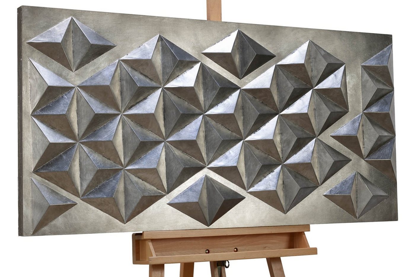 KUNSTLOFT Metallbild Pyramidal Illusion 119x55 cm, handgefertiges Wandrelief 3D KUNSTLOFT Metallbild Pyramidal Illusion 119x55 cm, handgefertiges Wandrelief 3D von KUNSTLOFT