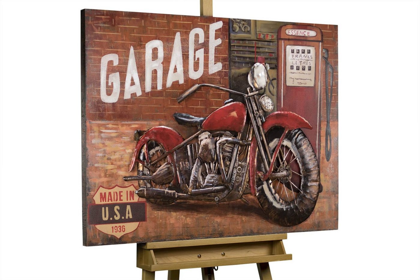 KUNSTLOFT Metallbild Rennen um den Sieg 100x70 cm, handgefertiges Wandrelief 3D von KUNSTLOFT