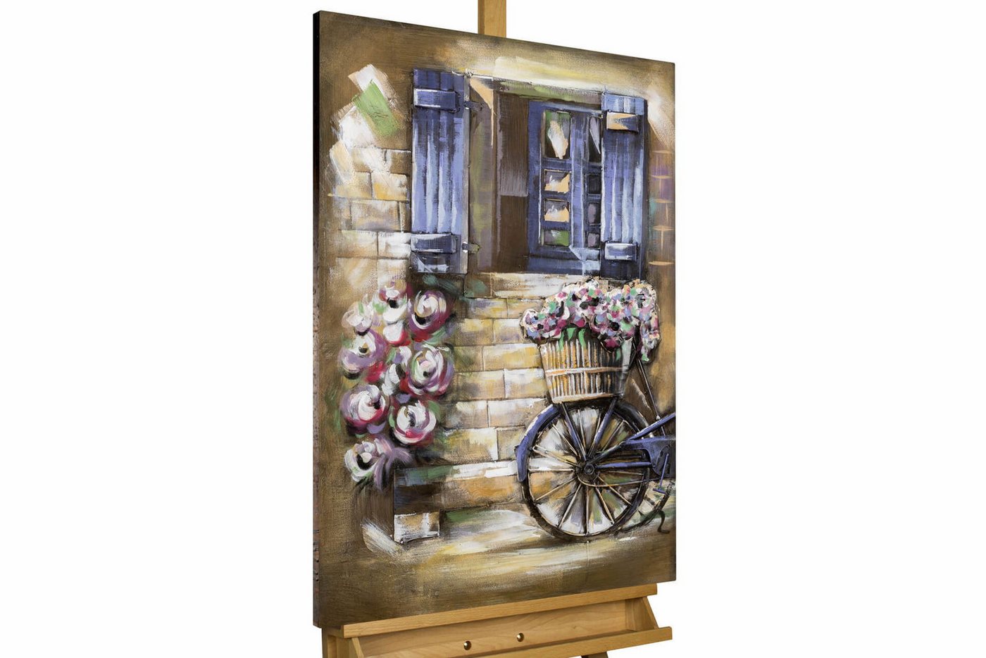 KUNSTLOFT Metallbild Romantische Idylle 60x90 cm, handgefertiges Wandrelief 3D von KUNSTLOFT