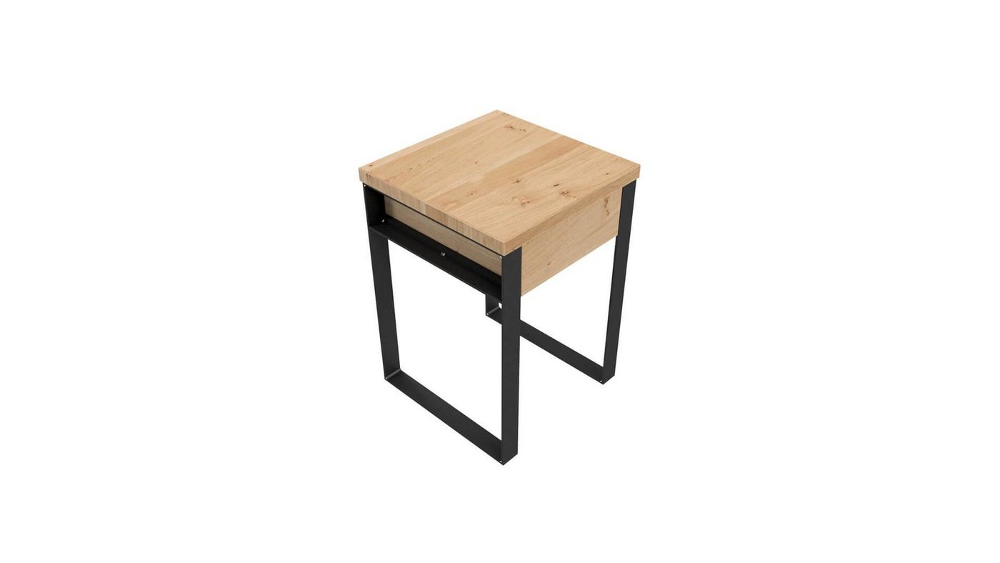 KUNSTLOFT Nachttisch Maxl 35x35x35 cm, handgefertigter Beistelltisch aus Wildeiche und Metall KUNSTLOFT Nachttisch Maxl 35x35x35 cm, handgefertigter Beistelltisch aus Wildeiche und Metall von KUNSTLOFT