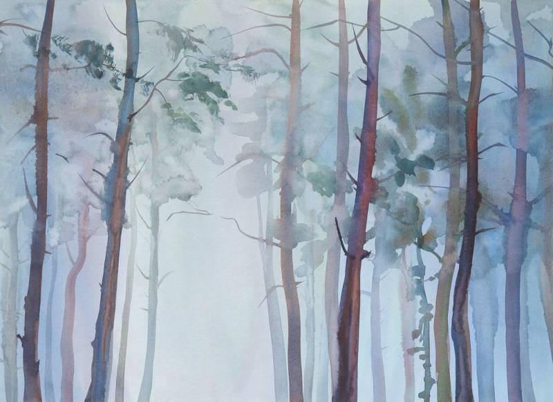 KUNSTLOFT Vliestapete Aquarelle Forest 3.5x2.55 m, Leicht glänzend, lichtbeständige Design Tapete KUNSTLOFT Vliestapete Aquarelle Forest 3.5x2.55 m, Leicht glänzend, lichtbeständige Design Tapete von KUNSTLOFT
