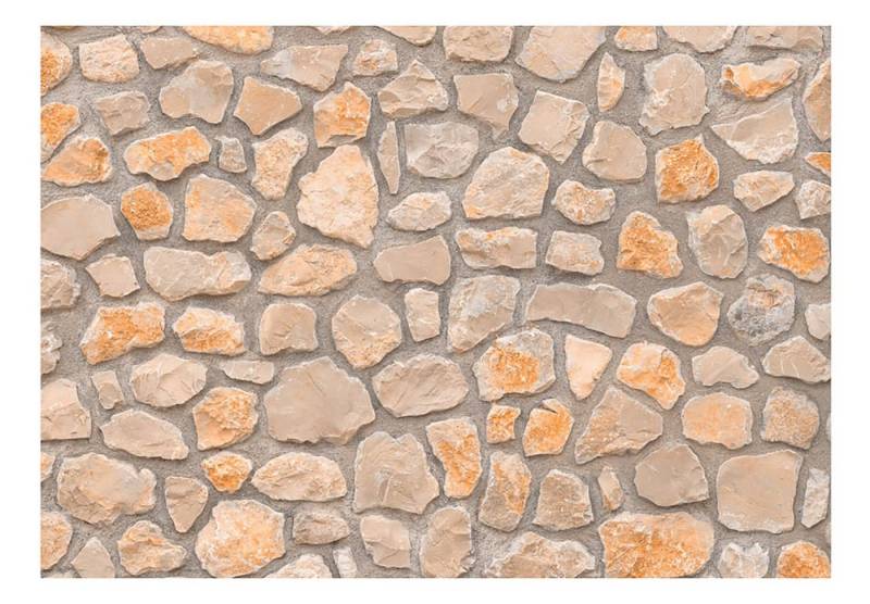 KUNSTLOFT Vliestapete Beige Masonry 2.5x1.75 m, halb-matt, lichtbeständige Design Tapete von KUNSTLOFT