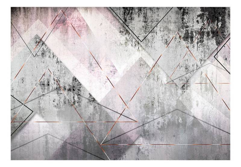 KUNSTLOFT Vliestapete Beton Geometry 3.43x2.45 m, matt, lichtbeständige Design Tapete von KUNSTLOFT