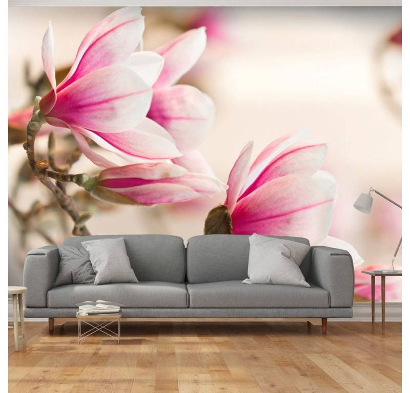 KUNSTLOFT Vliestapete Branch of magnolia tree 2.5x1.93 m, Halb-matt, lichtbeständige Design Tapete von KUNSTLOFT