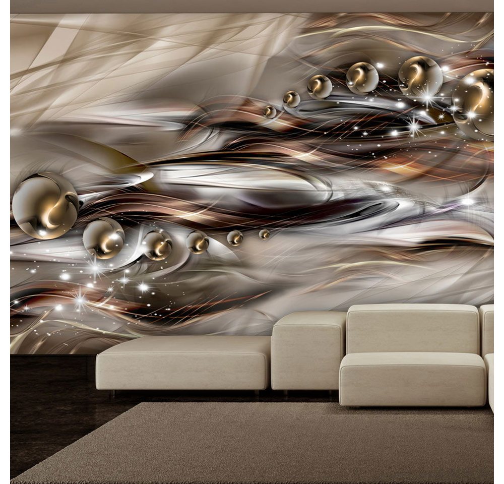 KUNSTLOFT Vliestapete Brown Shoal 2.5x1.75 m, Halb-matt, lichtbeständige Design Tapete von KUNSTLOFT