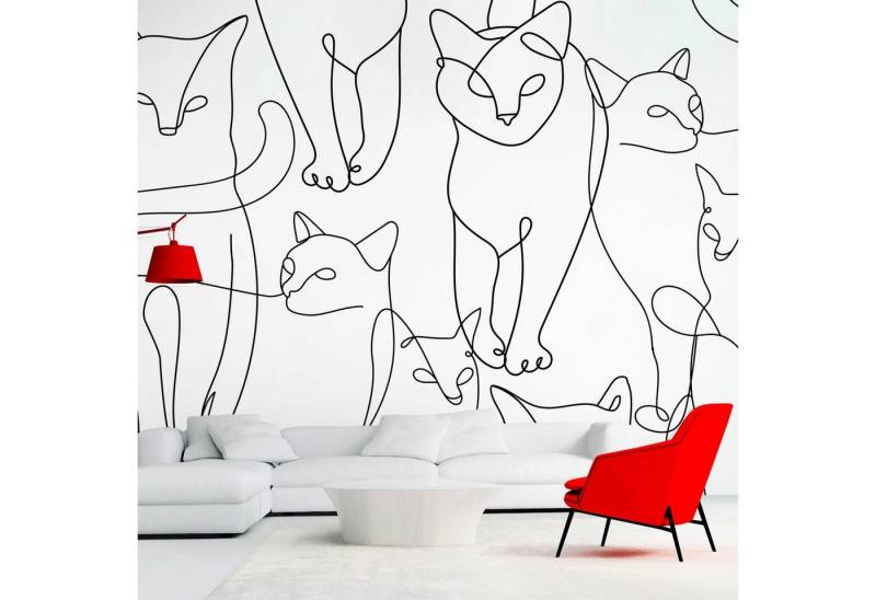 KUNSTLOFT Vliestapete Cat Habits - Second Variant 1x0.7 m, Halb-matt, lichtbeständige Design Tapete von KUNSTLOFT