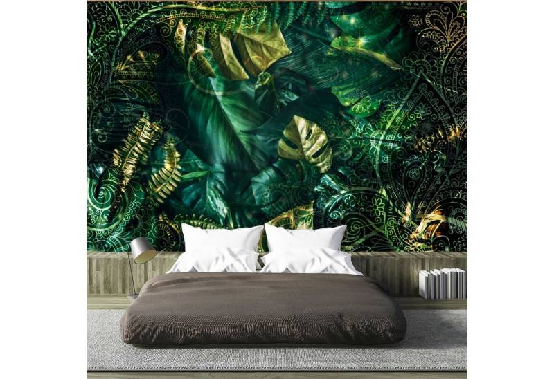 KUNSTLOFT Vliestapete Emerald Jungle 0.98x0.7 m, matt, lichtbeständige Design Tapete von KUNSTLOFT