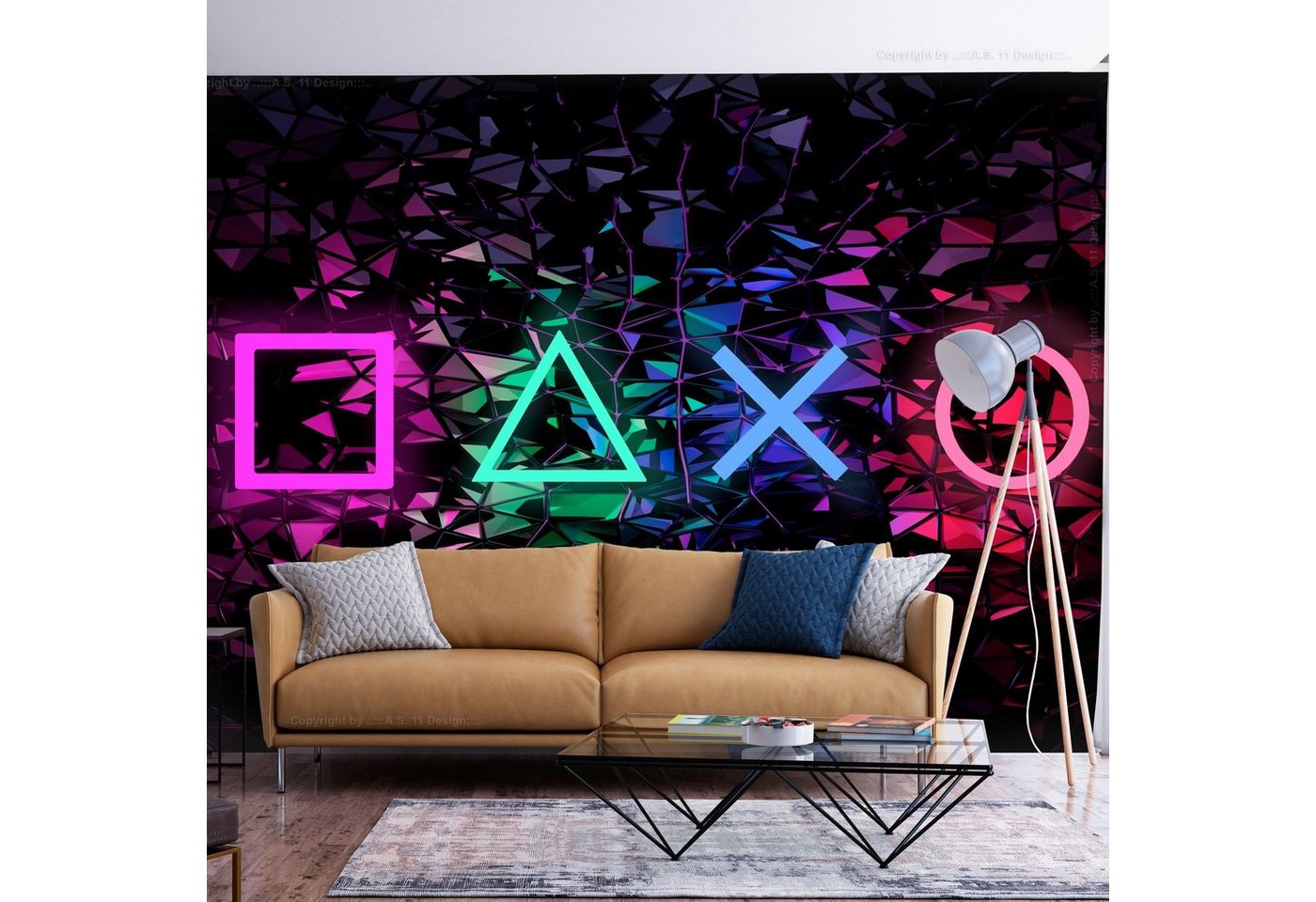 KUNSTLOFT Vliestapete Fun Symbols 0.98x0.7 m, Matt, lichtbeständige Design Tapete von KUNSTLOFT