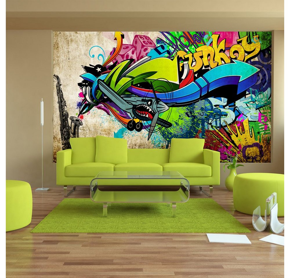 KUNSTLOFT Vliestapete Funky - graffiti 0.98x0.7 m, matt, lichtbeständige Design Tapete von KUNSTLOFT