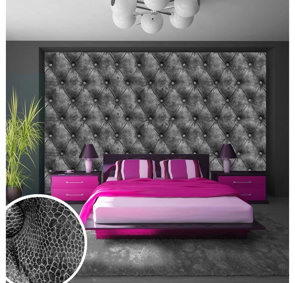 KUNSTLOFT Vliestapete Gray rhombuses 1x0.7 m, Halb-matt, lichtbeständige Design Tapete von KUNSTLOFT