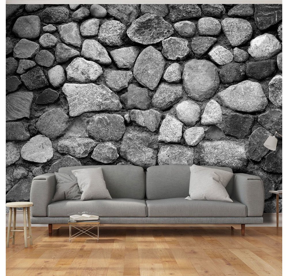 KUNSTLOFT Vliestapete Grey Defence 1.96x1.4 m, Halb-matt, Matt, lichtbeständige Design Tapete von KUNSTLOFT