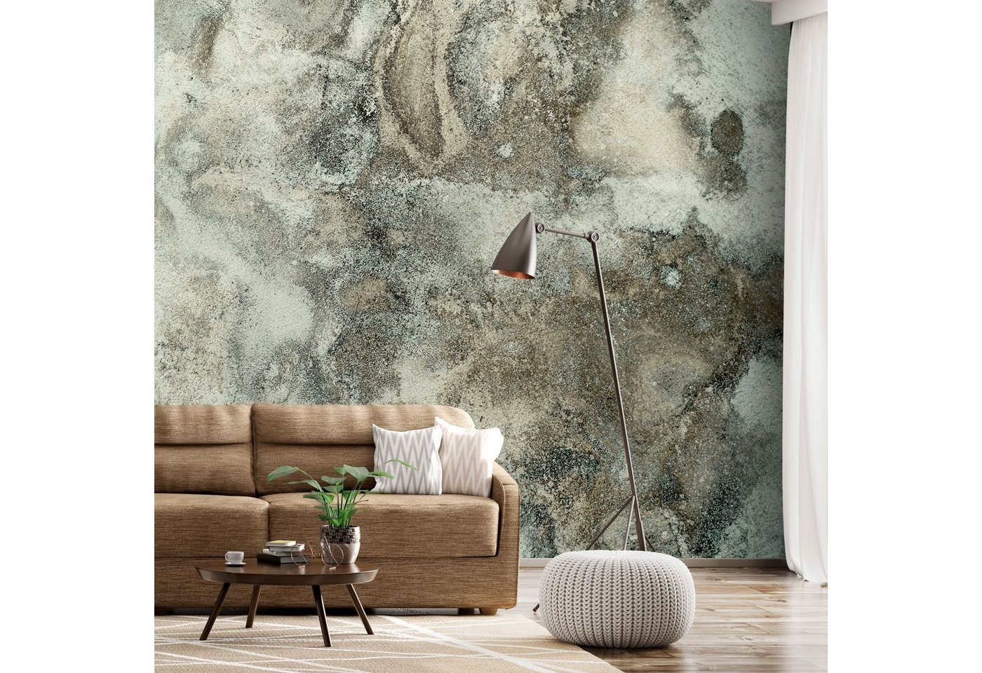 KUNSTLOFT Vliestapete Juicy Moss 1.47x1.05 m, Matt, lichtbeständige Design Tapete von KUNSTLOFT