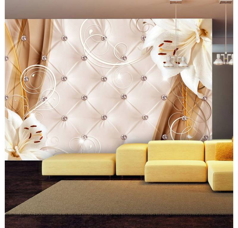 KUNSTLOFT Vliestapete Lilies and gold 1.96x1.4 m, Halb-matt, Matt, lichtbeständige Design Tapete KUNSTLOFT Vliestapete Lilies and gold 1.96x1.4 m, Halb-matt, Matt, lichtbeständige Design Tapete von KUNSTLOFT