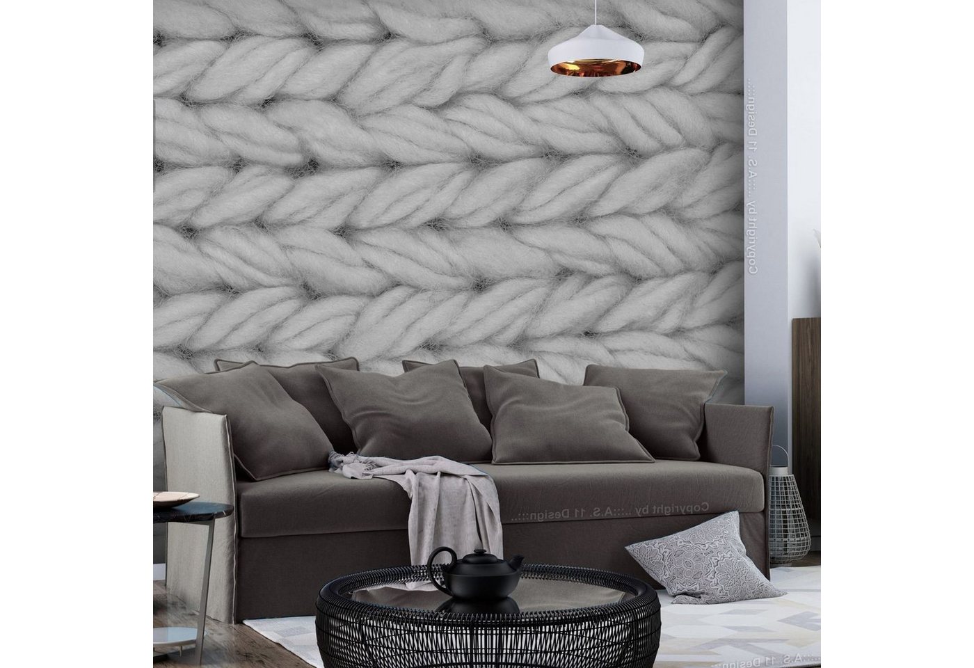 KUNSTLOFT Vliestapete Real Wool - Second Variant 0.98x0.7 m, matt, lichtbeständige Design Tapete von KUNSTLOFT