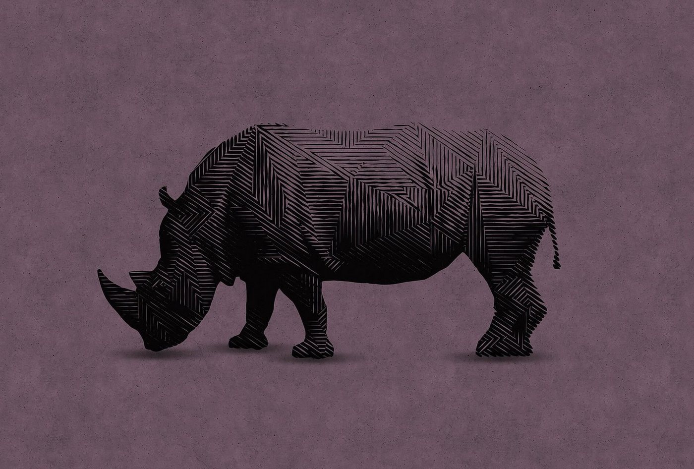 KUNSTLOFT Vliestapete Rhino 2 4x2.7 m, leicht glänzend, lichtbeständige Design Tapete von KUNSTLOFT