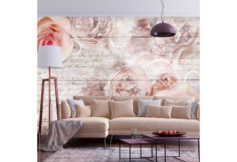 KUNSTLOFT Vliestapete Rose Work 4.41x3.15 m, halb-matt, matt, lichtbeständige Design Tapete von KUNSTLOFT