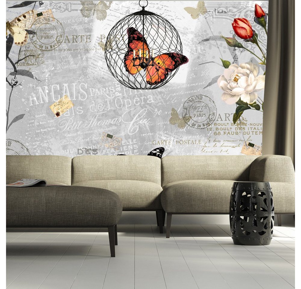 KUNSTLOFT Vliestapete Schmetterlinge Lied 2.5x1.75 m, halb-matt, lichtbeständige Design Tapete von KUNSTLOFT
