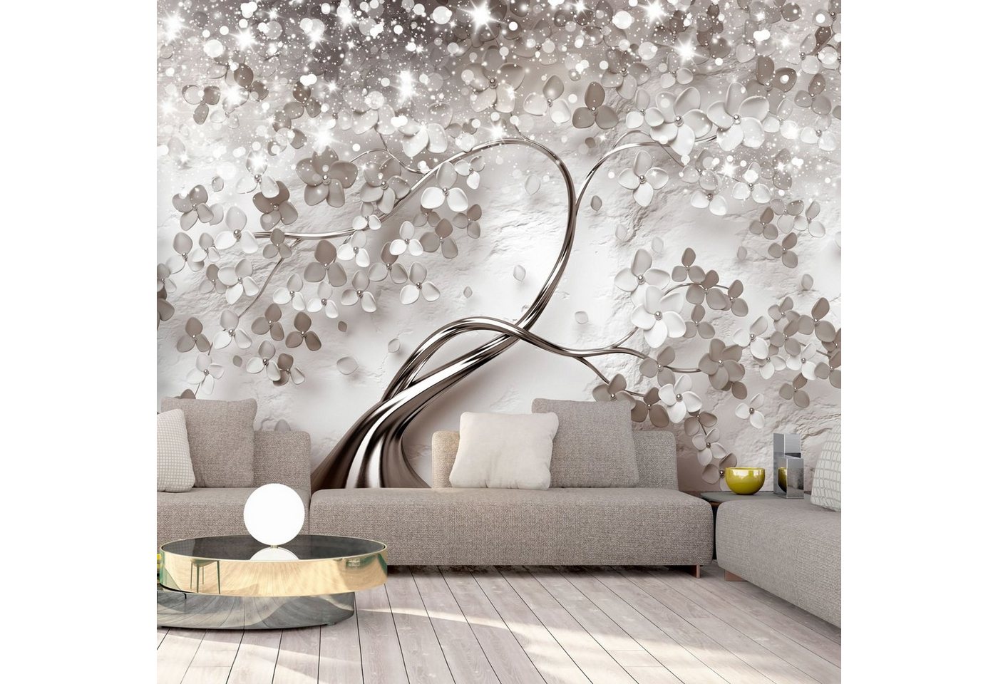 KUNSTLOFT Vliestapete Star Tree 0.98x0.7 m, Halb-matt, Matt, lichtbeständige Design Tapete von KUNSTLOFT