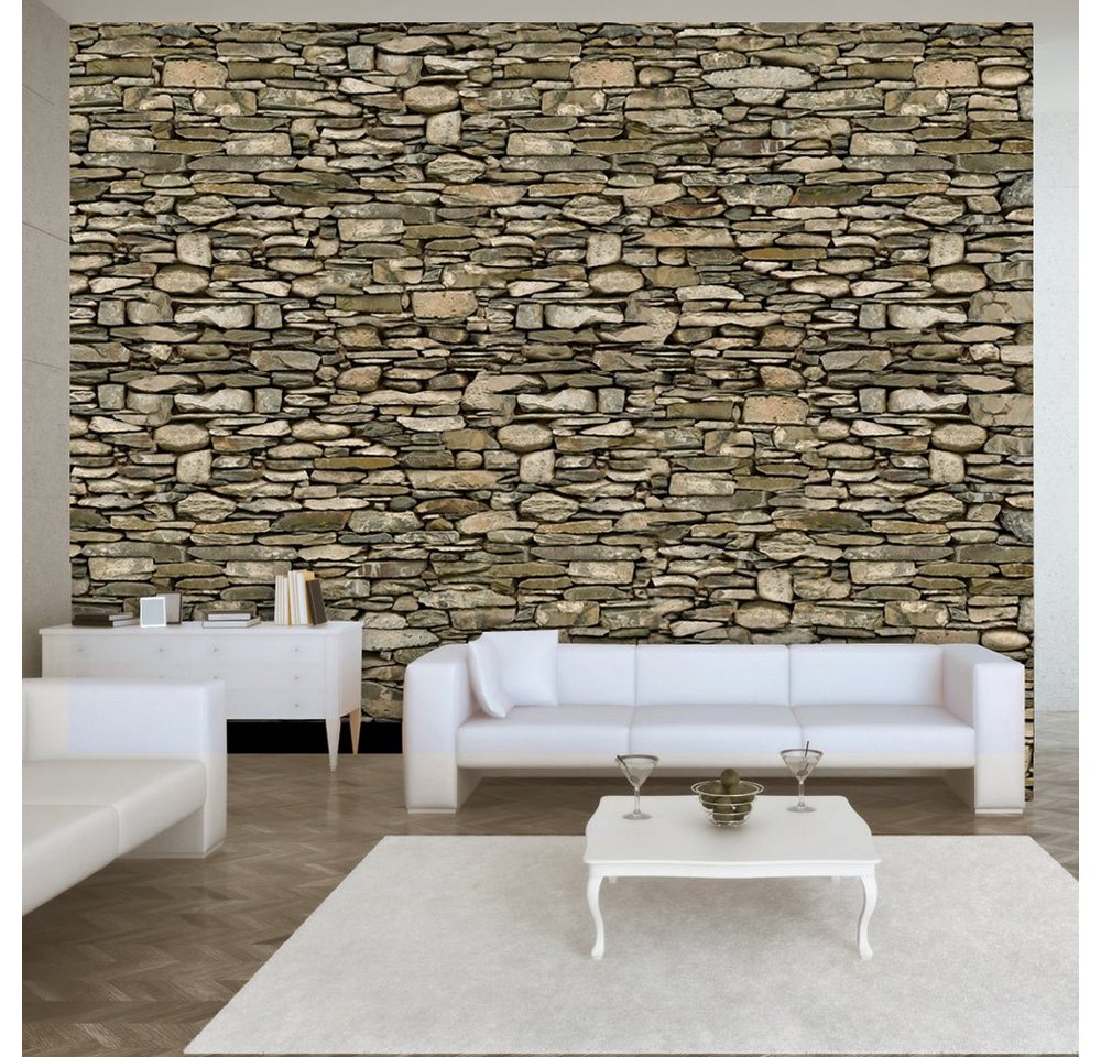 KUNSTLOFT Vliestapete Stone wall 1x0.7 m, halb-matt, lichtbeständige Design Tapete von KUNSTLOFT