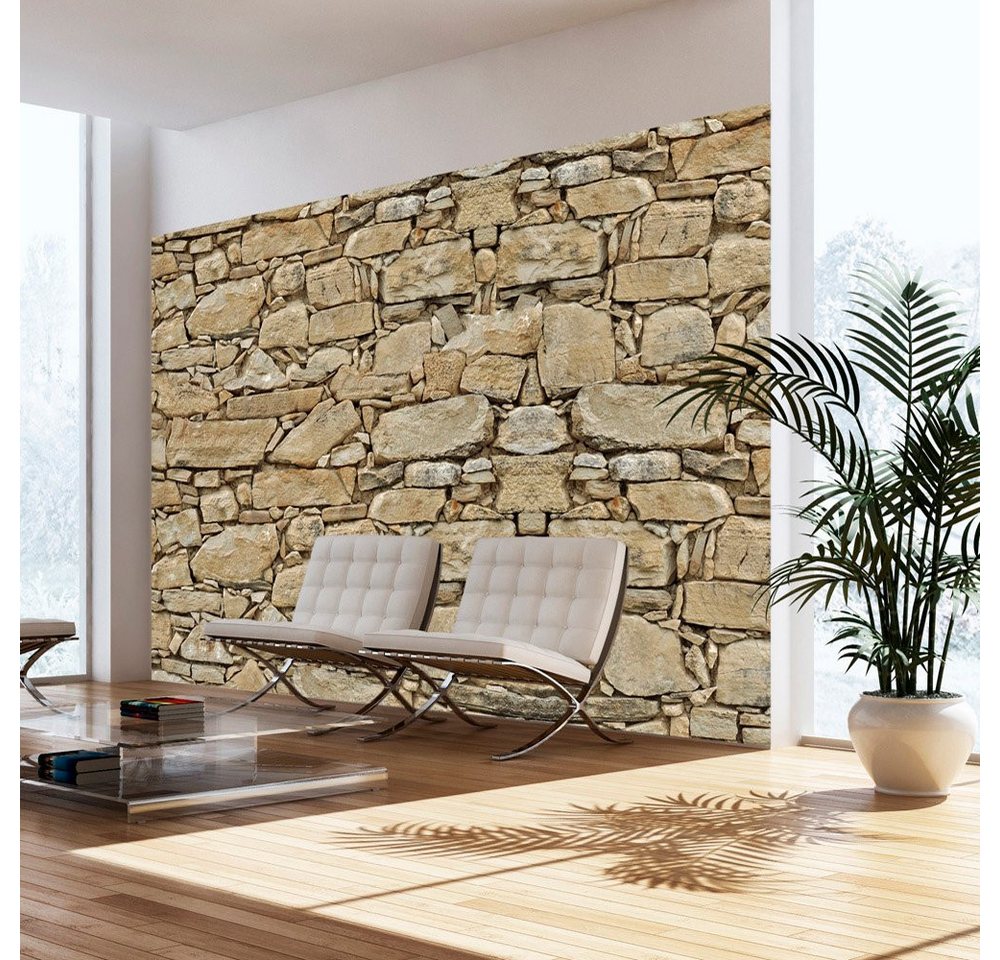 KUNSTLOFT Vliestapete Stone wall 2.5x1.75 m, halb-matt, lichtbeständige Design Tapete von KUNSTLOFT