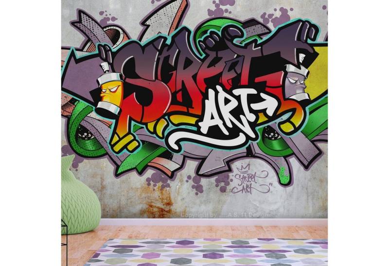 KUNSTLOFT Vliestapete Street Classic (Reggae Colours) 4.41x3.15 m, Matt, lichtbeständige Design Tapete von KUNSTLOFT