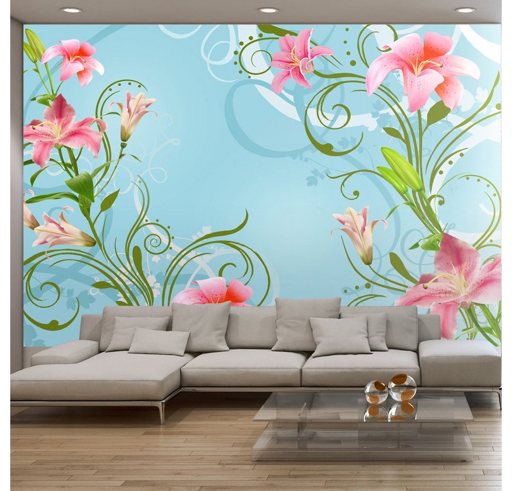 KUNSTLOFT Vliestapete Subtle beauty of the lilies II 2.5x1.75 m, Halb-matt, lichtbeständige Design Tapete von KUNSTLOFT