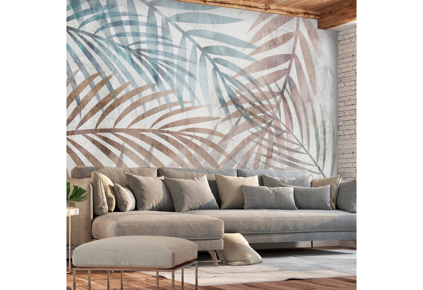 KUNSTLOFT Vliestapete Sunny Composition 0.98x0.7 m, Halb-matt, Matt, lichtbeständige Design Tapete von KUNSTLOFT