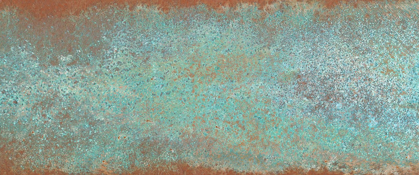 KUNSTLOFT Vliestapete Turquoise Iron 6x2.5 m, leicht glänzend, lichtbeständige Design Tapete von KUNSTLOFT