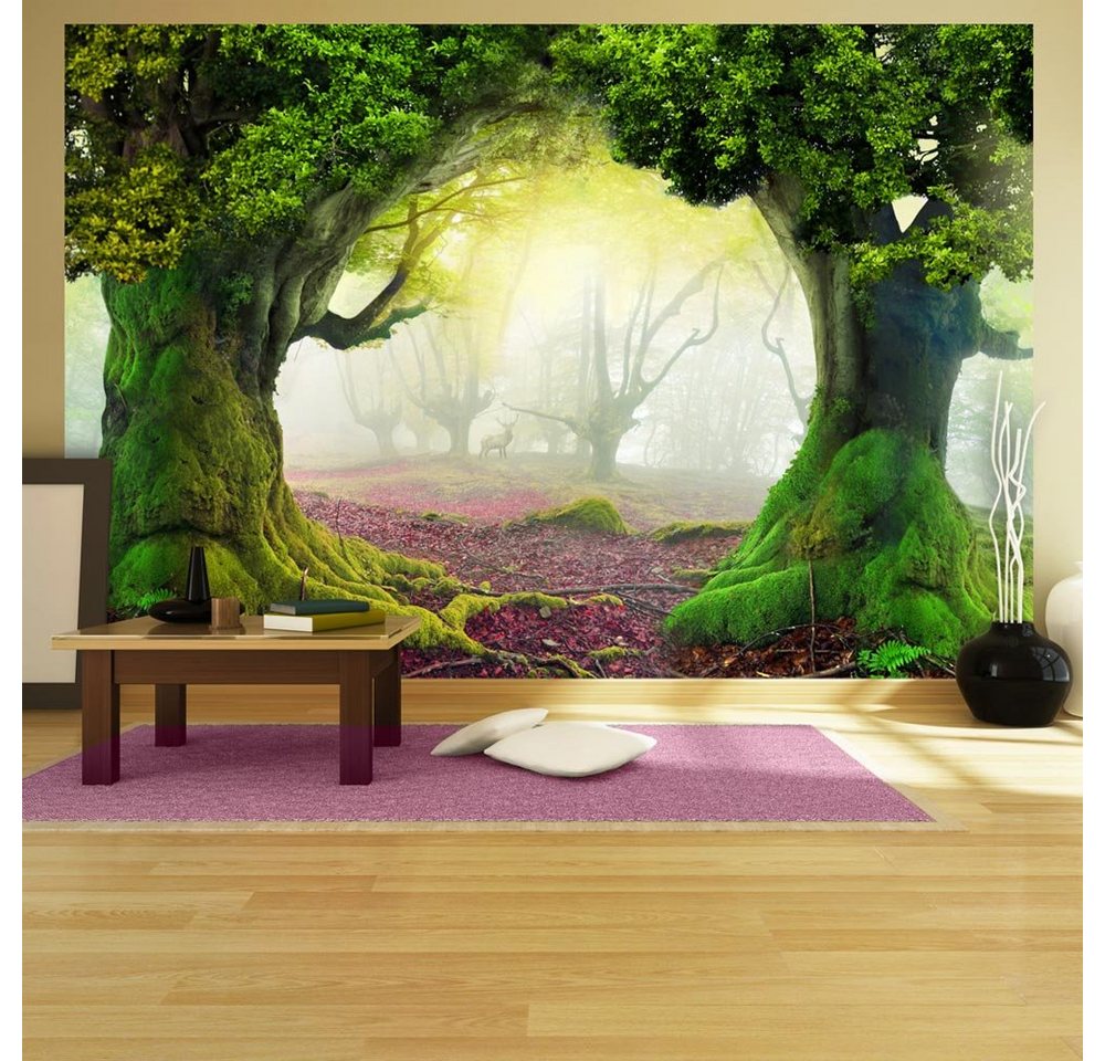 KUNSTLOFT Vliestapete Zauberwald 0.98x0.7 m, halb-matt, matt, lichtbeständige Design Tapete von KUNSTLOFT
