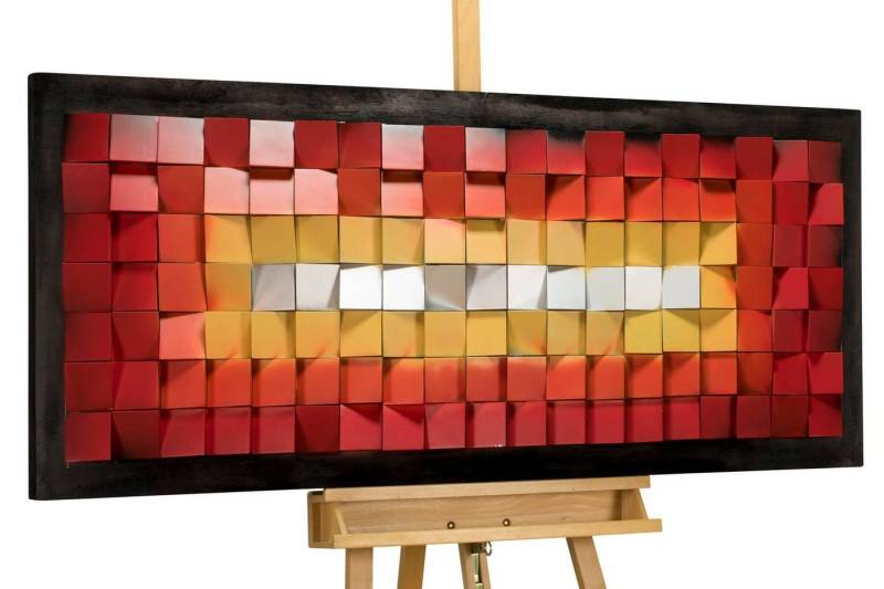 KUNSTLOFT Wandbild Flammentanz 130x53 cm, handgefertigtes Wandbild mit 3D Effekt von KUNSTLOFT