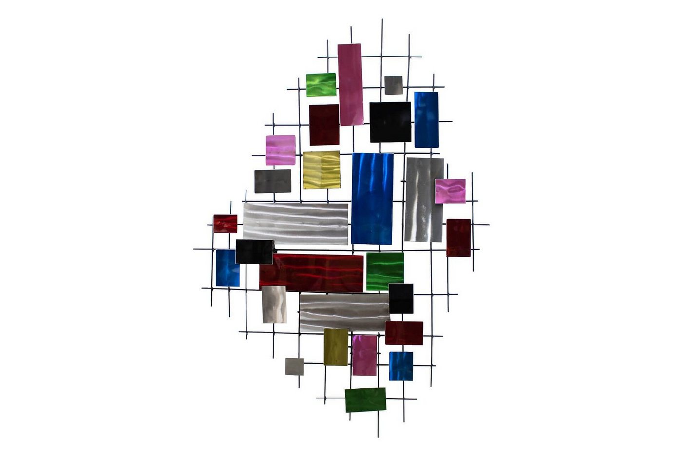 KUNSTLOFT Wanddekoobjekt Fremde Fenster 111x78x5 cm, handgefertigte Wanddeko Metall von KUNSTLOFT