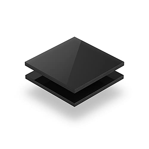 Acrylglasplatte Schwarz 4 mm - Rechteck in Abmessungen von 10x10 cm bis 100x230 cm. UV-beständig, hochwertiges PMMA, Schutzfolie an beiden Seiten, ohne scharfe Kanten. von KUNSTSTOFF PLATTENONLINE
