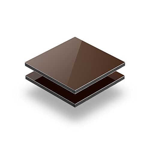 Alu Verbundplatte Platte Braun 3 mm - Rechteck in Abmessungen von 10x10 cm bis 110x230 cm mit Schutzfolie an beiden Seiten, ohne scharfe Kanten. von KUNSTSTOFF PLATTENONLINE