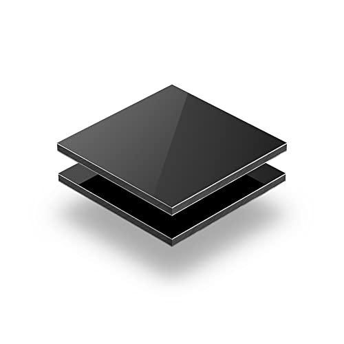 Alu Verbundplatte Platte Schwarz 3 mm - Rechteck in Abmessungen von 10x10 cm bis 110x230 cm mit Schutzfolie an beiden Seiten, ohne scharfe Kanten. von KUNSTSTOFF PLATTENONLINE