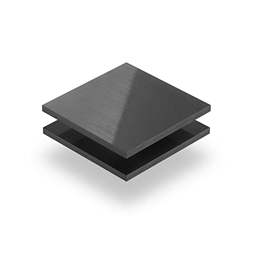 Hart-PVC Platte Dunkelgrau 10 mm - Rechteck in Abmessungen von 10x10 cm bis 100x200 cm mit Schutzfolie an beiden Seiten, ohne scharfe Kanten. von KUNSTSTOFF PLATTENONLINE