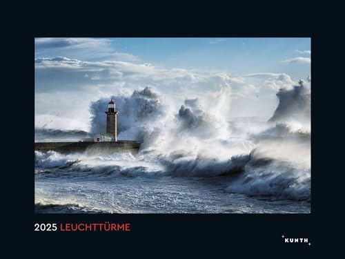 Leuchttürme - KUNTH Wandkalender 2025: Hochwertiger, bildstarker Kalender mit Spiralbindung im Großformat von KUNTH