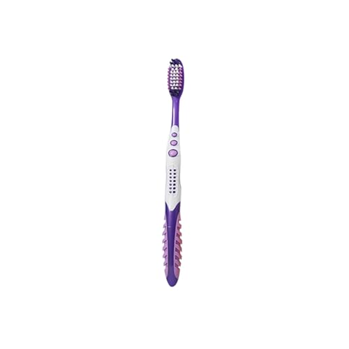 Handzahnbürste 1/4 Manuelle Harthaarzahnbürste for eine effiziente Mundreinigung, einzeln verpackt, for Erwachsene Bürste(1pc Purple) von KUNYOS
