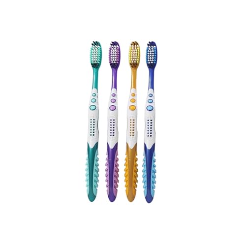 Handzahnbürste 1/4 Manuelle Harthaarzahnbürste for eine effiziente Mundreinigung, einzeln verpackt, for Erwachsene Bürste(4pcs) von KUNYOS