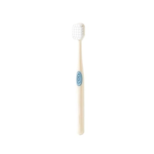 Handzahnbürste 1PC Zahnbürste for Erwachsene mit weichen Borsten, gebogener, bogenförmiger Bürstenkopf, Borstenzahnbürste, tragbare Verpackung Bürste(Blue) von KUNYOS