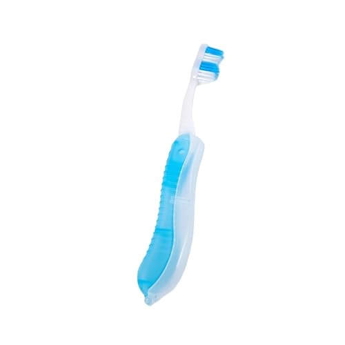 Handzahnbürste 1pc Tragbare Faltbare Reise Camping Zahnbürste Zahn Oral Reinigung Werkzeuge Bürste(Light blue) von KUNYOS