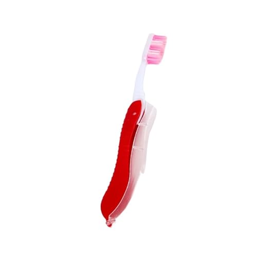 Handzahnbürste 1pc Tragbare Faltbare Reise Camping Zahnbürste Zahn Oral Reinigung Werkzeuge Bürste(Red) von KUNYOS