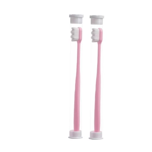 Handzahnbürste 2er-Sets Zahnbürste for Erwachsene Zahnbürste mit ultraweichen Borsten Nano-Zahnbürste for empfindliches Zahnfleisch Extra Zahnbürsten for empfindliche Zähne Bürste(2pcs pink) von KUNYOS