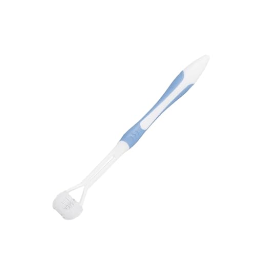 Handzahnbürste 3D Stereo Dreiseitige Zahnbürste Weiches Haar Erwachsene Kinder Zungenschaber Austauschbare Tiefenreinigung Bürste(Blue) von KUNYOS