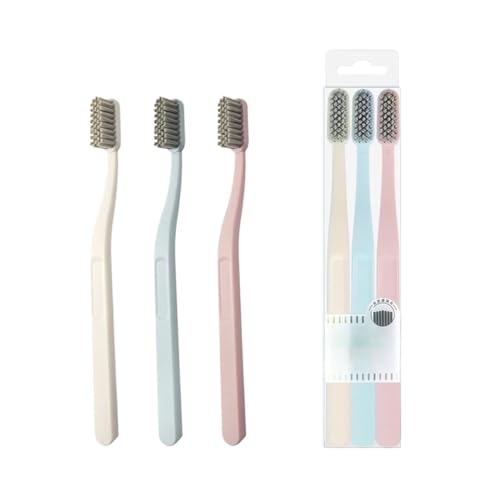 Handzahnbürste 3er-Packung Mittelharte bis harte Handzahnbürsten for Erwachsene, matter Griff, Bürstenkopf aus Nylonborsten, extra hart for gründliche Reinigung Bürste Handzahnbürste 3er-Packung Mittelharte bis harte Handzahnbürsten for Erwachsene, matter Griff, Bürstenkopf aus Nylonborsten, extra hart for gründliche Reinigung Bürste von KUNYOS