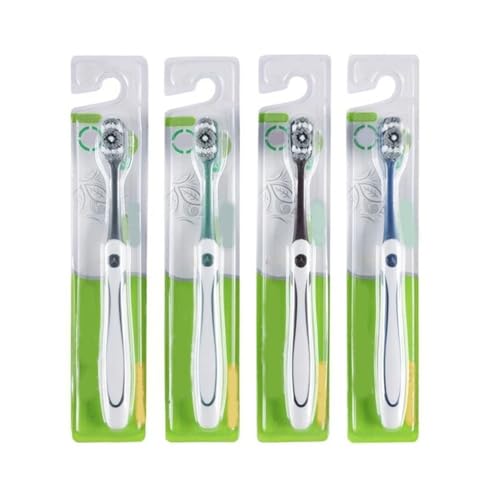 Handzahnbürste 4 PCS Zahnbürsten mit harten Borsten, Reinigung von Zahnflecken, exklusiv for Männer, Einzelverpackung Bürste von KUNYOS