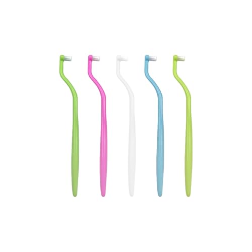 Handzahnbürste 5 stücke Zahnbürste Interdentalbürste Einzel-Strahl Weiches Haar Flache Kopf Zahnbürste Zähne Reinigung Mundhygiene Werkzeuge Bürste von KUNYOS