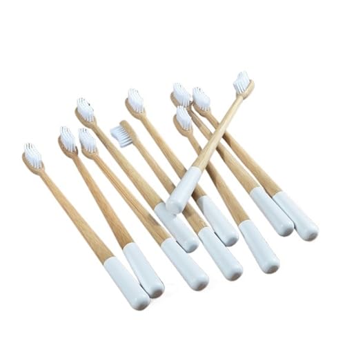 Handzahnbürste Erwachsene 10er-Pack Mix Zahnbürsten Zahnbürste Zahnbürste Nylonborsten Erwachsene Mundpflege Elliptische Zahnbürste Bürste(10 pack white) von KUNYOS